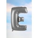 E Harfi Gümüş Folyo Balon 100 Cm 40 İnç 1 Metre Silver