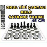 E Hediyelik MEB Onaylı Rulo Satranç Takımı Okul Tipi Satranç Takımı Set