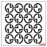 E Hobici Ardışık Desen Stencil Şablon 40X40 R-048 - Siyah