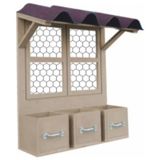 E Hobici Çatılı Telli Ahşap Çiçeklik 45X40CM TR-634