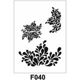 E Hobici Çiçek Desen Stencil Şablon (21X30) F-040