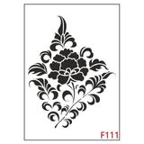 E Hobici Çiçek Desen Stencil Şablon 21X30 F-111 - Siyah