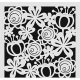 E Hobici Çiçek Desen Stencil Şablon 25X25 F-139 - Siyah