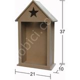 E Hobici Dekoratif Ev Şeklinde Ahşap Bibloluk (Mdf) Obje L-347