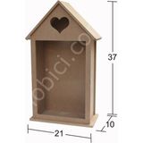 E Hobici Dekoratif Ev Şeklinde Ahşap Bibloluk (Mdf) Obje L-348