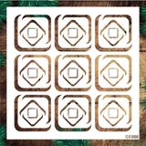 E Hobici Geometrik Desenler Stencil Şablon (25X25) GE-080 - Siyah