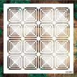 E Hobici Geometrik Desenler Stencil Şablon (25X25) GE-081 - Siyah