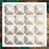 E Hobici Geometrik Desenler Stencil Şablon (25X25) GE-082 - Siyah