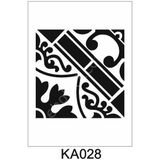 E Hobici KA-028 Kare ve Fayans Desenler Stencil Şablon 20 x 20 cm