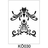 E Hobici KÖ-030 Köşe Desenler Stencil Şablon 25 x 25 cm
