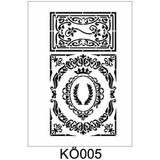 E Hobici Köşe Desenler Stencil Şablon (21X30) KÖ-005 - Beyaz