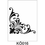 E Hobici Köşe Desenler Stencil Şablon 25X25 KÖ-016 - Siyah