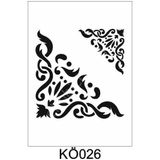 E Hobici Köşe Desenler Stencil Şablon 25X25 KÖ-026 - Siyah