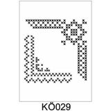 E Hobici Köşe Desenler Stencil Şablon 25X25 KÖ-029 - Siyah
