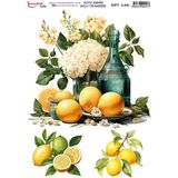 E Hobici Koyu Zemin Sulu Transfer Kağıdı 25X35CM KST-156 Limon - Karışık