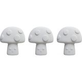 E Hobici Minik Mantar Obje 3 Lü Set 3,3X3CM - - - Beyaz