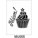 E Hobici MU-005 Mutfak Temalı Desenler Stencil Şablon 25 x 25 cm