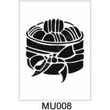 E Hobici MU-008 Mutfak Temalı Desenler Stencil Şablon 25 x 25 cm