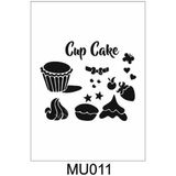 E Hobici Mutfak Temalı Desenler Stencil Şablon 25 x 25 cm MU-011