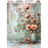 E Hobici Pirinç Dekopaj Kağıdı 30X42CM PT-102 Çiçekler - Karışık