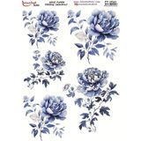 E Hobici Pirinç Dekopaj Kağıdı 30X42CM PT-1642 Mavi Çiçekler - Karışık