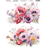 E Hobici Pirinç Dekopaj Kağıdı 30X42CM PT-4095 Çiçek - Karışık