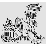 E Hobici Siluet Desenler Stencil Şablon 25X25 SL-053 - Siyah