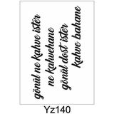 E Hobici Yazı Desenler Stencil Şablon 21X30 YZ-140