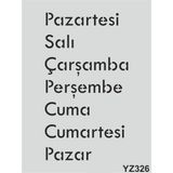 E Hobici Yazı Desenler Stencil Şablon (21X30) YZ-326