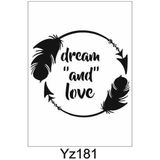 E Hobici Yazı Desenler Stencil Şablon 25 x 25 cm YZ-181