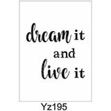E Hobici Yazı Desenler Stencil Şablon 25 x 25 cm YZ-195