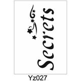E Hobici YZ-027 Yazı Desenler Stencil Şablon 15 x 30 cm