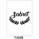 E Hobici YZ-048 Yazı Desenler Stencil Şablon 25 x 25 cm