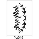 E Hobici YZ-049 Yazı Desenler Stencil Şablon 15 x 30 cm