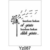 E Hobici YZ-087 Yazı Desenler Stencil Şablon 25 x 25 cm