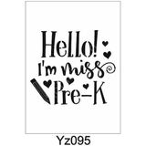 E Hobici YZ-095 Yazı Desenler Stencil Şablon 25 x 25 cm