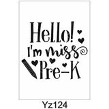 E Hobici YZ-124 Yazı Desenler Stencil Şablon 25 x 25 cm