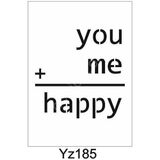 E Hobici YZ-185 Yazı Desenler Stencil Şablon 25 x 25 cm