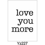 E Hobici YZ-227 Yazı Desenler Stencil Şablon 20 x 20 cm