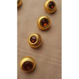 Ǝe Ilcare Altın Kaplama Taşlı Metal Düğme 22 Mm 4 Adet