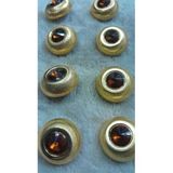 Ǝe Ilcare Altın Kaplama Taşlı Metal Düğme 36 Boy 22 Mm 6 Adet