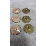 Ǝe Ilcare Altın Kaplama Taşlı Mınelı Metal Düğme 36 Boy 22 Mm 6 Adet
