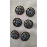 Ǝe Ilcare Antık Sarı Kaplama Taşlı Metal Düğme 23 Mm 6 Adet