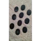 Ǝe Ilcare Doğal Siyah Hakiki İnci Midye Kabugu Sedef Düğme -25X18 Mm 10 Adet