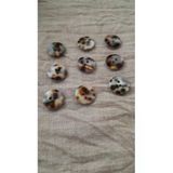 Ǝe Ilcare Doğal Tiger Hakiki İnci Midye Kabugu Sedef Düğme 12 Mm 9 Adet