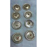 Ǝe Ilcare Gold Kaplama Taşlı Mineli Metal Düğme 36 Boy 22 Mm 8 Adet