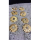 Ǝe Ilcare Mat Altın Kaplama Metal Taşlı Dügme 38 Boy 24 Mm 8 Adet