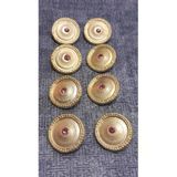 Ǝe Ilcare Mat Altın Taşlı Metal Düğme 35 Boy 22 Mm 8 Adet