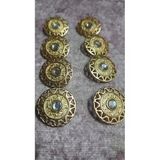 Ǝe Ilcare Mat Gold Kaplama Taşlı Metal Düğme 28 Boy 18 Mm 6 Adet