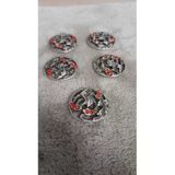 Ǝe Ilcare Metal Taşlı Düğme Siya Düğme 38 Boy 25 Mm 5 Adet